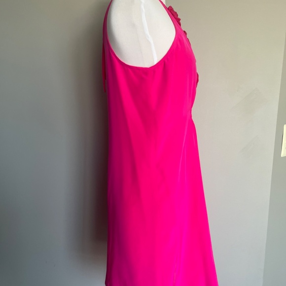 TRINA TURK Silk Rope-Trim Sleeveless Mini Cocktail Summer Party Dress Hot Pink - Picture 9 of 11